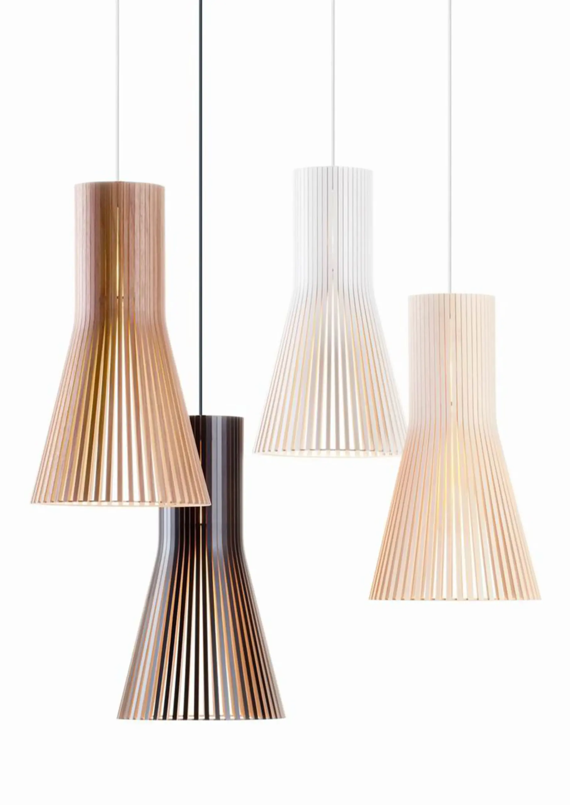 Secto Design Pendelleuchten Secto 4201 in Walnuss, Schwarz, Weiß und Birke